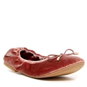 NEW MADDEN GIRL Women’s Heidie Bow Mauve Pink Velvet Elastic Ballet Flats 7.5